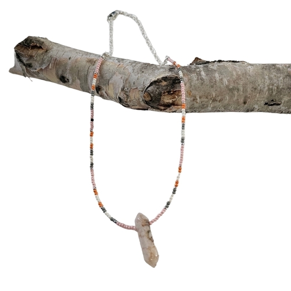 NWT Handmade Boho Necklace featuring a Quartz pendant. - Picture 4 of 5